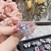 Bague de luxe en zircon rose étincelant en forme de cœur avec nœud, coupe Asher, bijoux pour femme