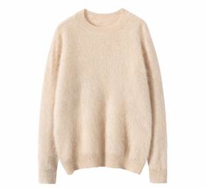 2025 Новое поступление оверсайз кашемировый свитер ручной работы вязаный пуловер однотонный кашемировый свитер для женщин - Product Image 2