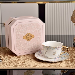 European Flower Printing New Bone China Porcelain Tea <b>Cup</b> and Saucer <b>Set</b> Vintage Afternoon Coffee <b>Cup</b> <b>Set</b> - Product Image 2