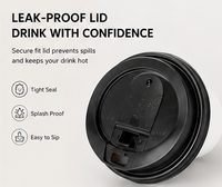 Gobelets à café jetables en papier blanc de 12 oz, sans BPA, écologiques, imperméables, de qualité alimentaire, kit complet avec couvercles et manchons isolants thermiquement