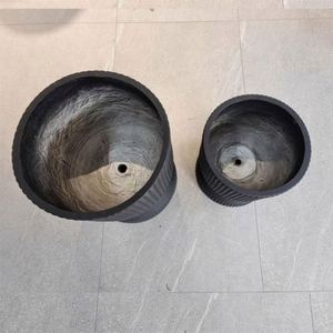 Concrete Nordic Round Black Oval Large Cement Outdoor <b>Planters</b> Flower Pots <b>Planters</b> for Indoor Plants - Product Image 5