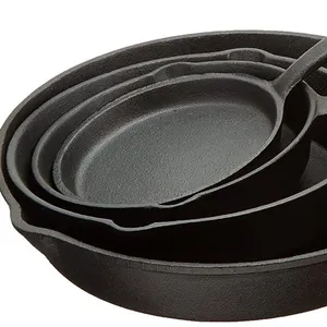 Utensilios de cocina sartén de hierro fundido sartén antiadherente redonda para Cocina Casera al aire libre