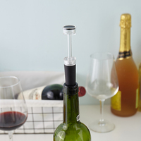 Bouchon de champagne en plastique réutilisable anti-fuite avec pompe à vide en silicone pour vin, vente en gros