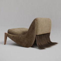 Fauteuil lounge moderne en velours et crin de cheval, fauteuils d'appoint en bois doux pour appartement, salle à manger, salon, chambre à coucher, faits à la main