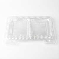 Conteneur en PET transparent de qualité alimentaire à 2 compartiments détachables avec fermeture à clip, emballage transparent pour sushis, salades et plats à emporter