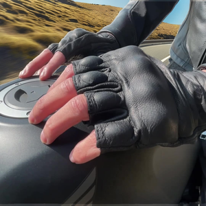 ROCKBROS Leather Motocross <b>Gloves</b> for Motorcycle Winter <b>Warm</b> Touch Screen Full Finger Breathable Wear-Resistant Unisex Safety - Product Image 2