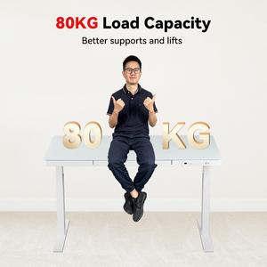 Ergonomic điều chỉnh chiều cao kính đứng bàn văn phòng thời trang nhà Morden mát mẻ Bảng điều khiển điện với 2 cột nâng - Product Image 3