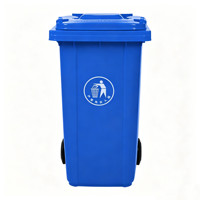 Poubelle extérieure avec couvercle, 240 L, en plastique, écologique, avec roues, pour usage commercial