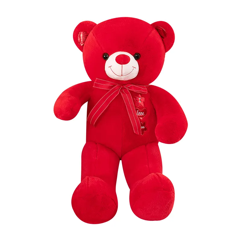 Neue Fliege rot große Teddybär Puppe Plüsch Spielzeug Haut Valentinstag Geschenk Hersteller Großhandel