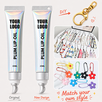 Aceite Labial Vegano de Marca Privada con Cadena Decorativa, Hidratante de Larga Duración, 30 Colores, Brillo Labial Personalizado