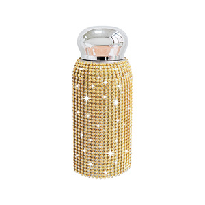 Luxury Bling Diamond Small Pocket Water <b>Bottle</b> 180ml 220ml Mini Insulated Stainless Steel <b>Flask</b> Leopard Gradient Print For Women - Product Image 2