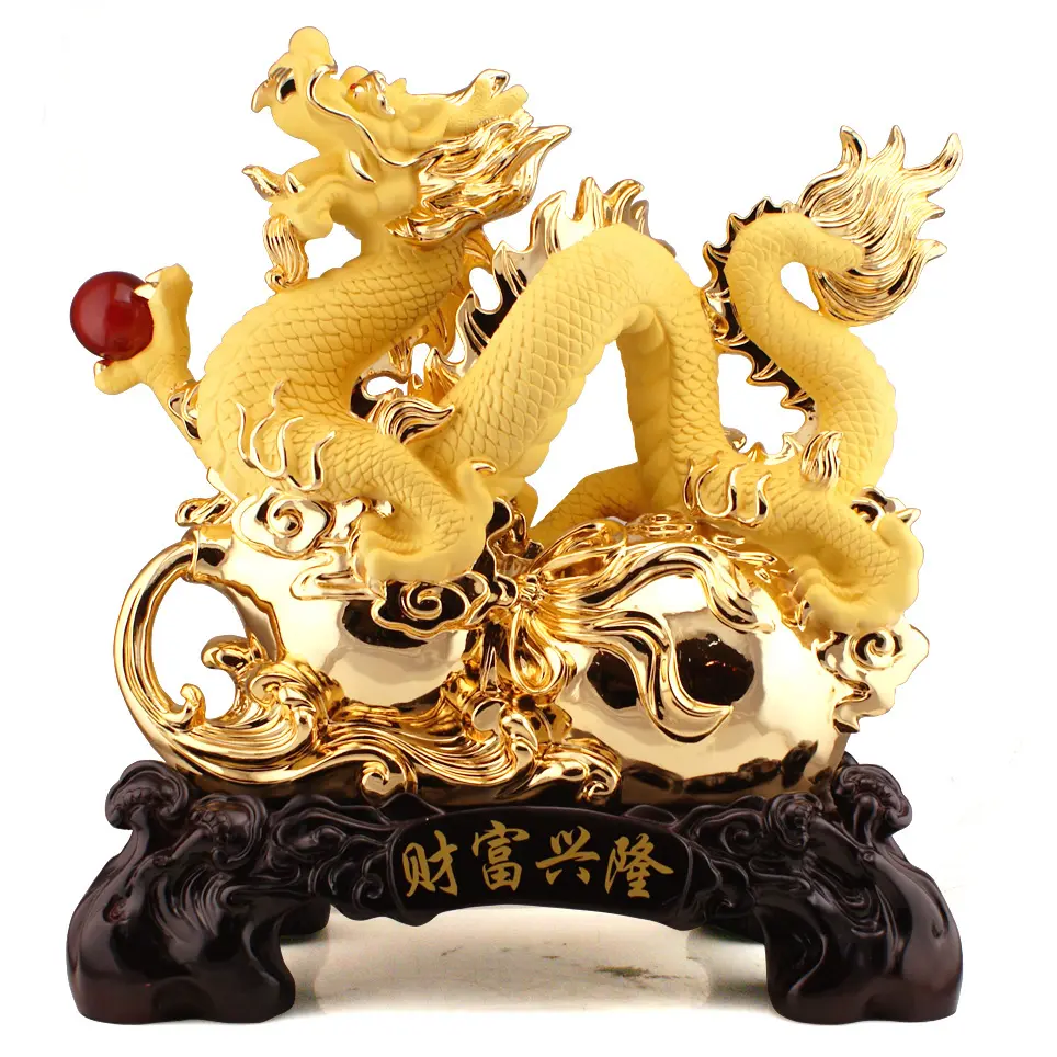 Harz Skulptur von Cn Souvenir für Home Decoration Feng Shui Drachen figuren Schreibtisch Home Decor Dragon Resin Craft