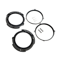 EL-1018 7 Inch Black Metal Round Headlight Mounting Retaining Bracket Ring Set for Jeep Wrangler JK 07-17