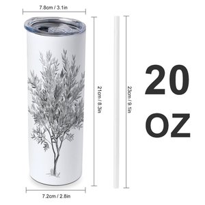 20Oz Stainless Steel Tumbler Vacuum Insulated Custom <b>Tree</b> Design Travel <b>Mug</b> - Product Image 1