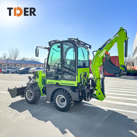 Mini-chargeuse-pelleteuse TDER à prix abordable, moteur importé 4x4, capacité de charge 1 tonne, petite excavatrice sur roues pour jardin et usage domestique