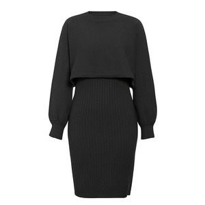 Vestido de Punto para Mujer, Otoño e Invierno, Nuevo Vestido de Punto de Color Sólido, Traje de Dos Piezas, Jersey de Color Sólido a la Moda para Mujer - Product Image 4