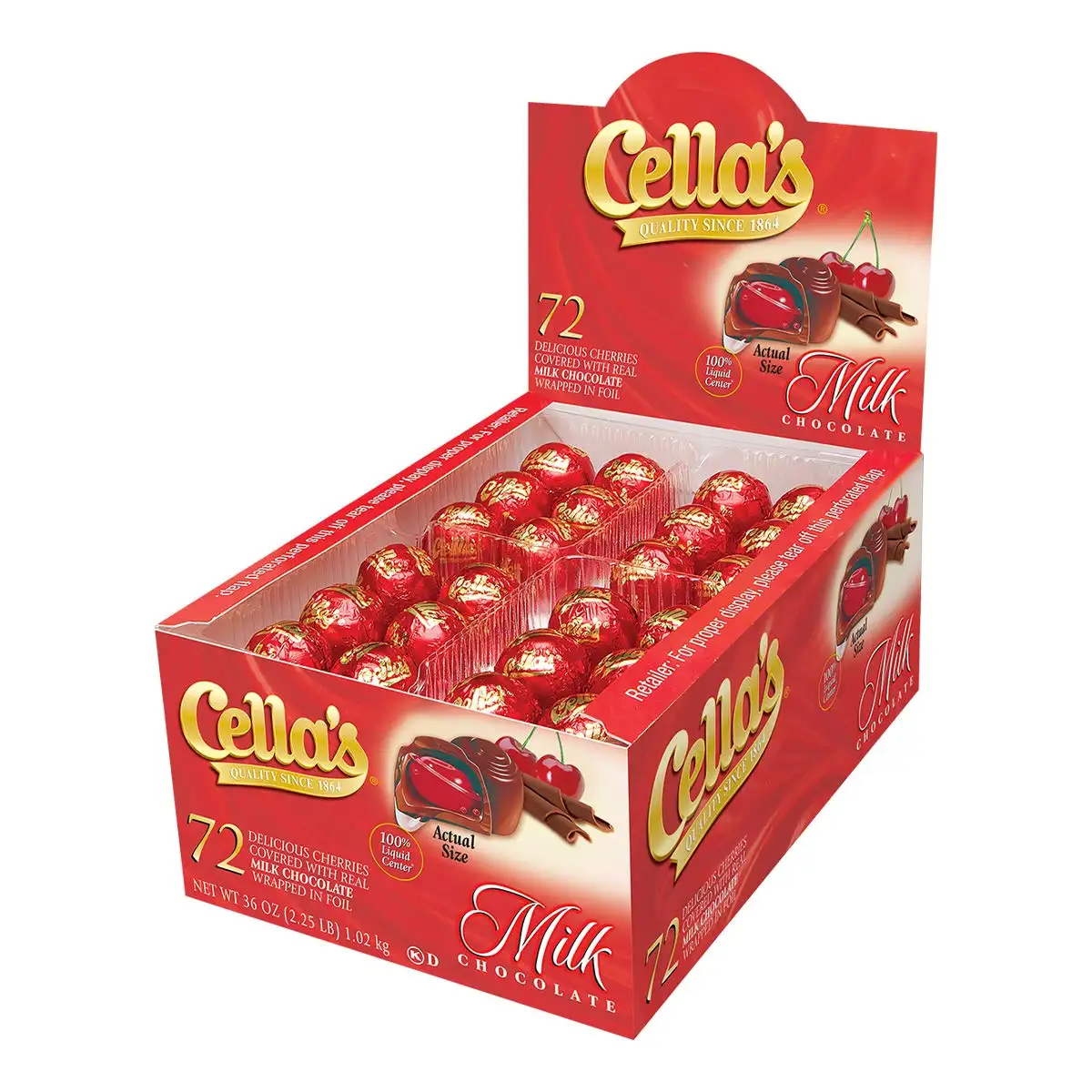 Cella 'S Met Melkchocolade Bedekte Kersen (Verpakking Van 72)