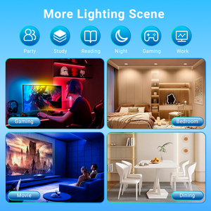 Panel de Luz LED RGB Inteligente y Delgado de 4 Pulgadas, Control por APP/WiFi, 16 Millones de Colores, Regulable, Empotrable, para Techo, Marco Blanco - Product Image 5