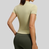 Veste de yoga respirante à haute élasticité, haut de sport moulant pour la course, sensation peau nue, fitness, manches courtes, pour femmes adultes