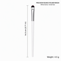 Kuas Multifungsi Sudut Miring Putih Ultra Halus untuk Eyeshadow, Alis, dan Concealer dengan Bulu Sintetis