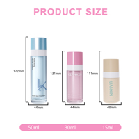 Flacon pompe sans air en verre à double paroi bleu/rose 15ml/30ml/50ml, écologique, recyclable, pompe sans air remplaçable pour lotion