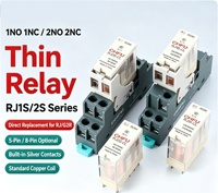 Composant de contrôle de puissance micro-mince RJ1S-CL (P) AC220V 1NO 1NC 12A 5 broches, équipé d'une base raffinée de qualité supérieure