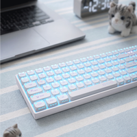 Zornher ZH00 Keyboard Mekanik Ekspresi Lucu Nirkabel Tri-mode Hot-swap Struktur Gasket Gaya Imut untuk PC