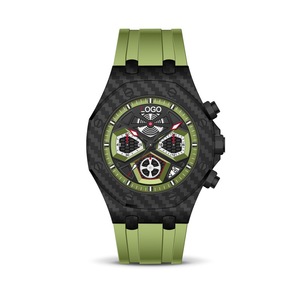 New Hollow-out Đồng hồ đeo tay Racing Thiết kế thể thao đồng hồ cho nam giới sợi carbon Silicone dây đeo thạch anh tùy chỉnh bởi nhà sản xuất - Product Image 4