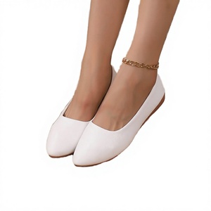 New Women's Autumn Loafers Slip-On Korean Style Large Size <b>Flat</b> <b>Pointed</b> <b>Toe</b> Shallow Mouth Simple Casual Shoes - Product Image 2