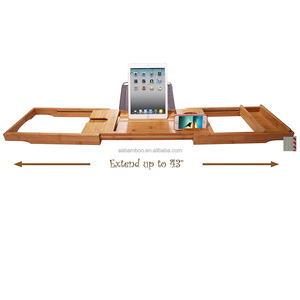 Allungabile di Bambù <span class=keywords><strong>Vasca</strong></span> <span class=keywords><strong>Da</strong></span> <span class=keywords><strong>Bagno</strong></span> Vassoio Caddy - Product Image 5