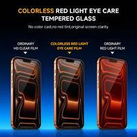 Protector de Pantalla de Lujo Transparente 9H con Cobertura Total Anti-Rayones, Convertidor de Luz Roja, Terapia de Protección Ocular para iPhone 17E