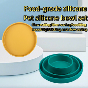 Petit bol d'alimentation en silicone <span class=keywords><strong>pour</strong></span> animaux de compagnie personnalisé avec rainure ronde <span class=keywords><strong>pour</strong></span> éviter les débordements, durable et résistant aux micro-ondes <span class=keywords><strong>pour</strong></span> chats et chiens - Product Image 6