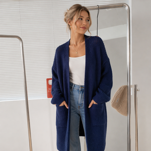 Cardigan da <span class=keywords><strong>Donna</strong></span> Lavorato a <span class=keywords><strong>Maglia</strong></span>, Vestibilità Ampia, Tinta Unita, Giacca Lunga con Tasche, Stile Aperto, Traspirante per l'Inverno - Product Image 2