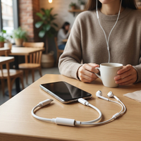 Adaptateur USB-C vers casque Qin 11,5 cm F22 avec microphone, en PVC écologique, pour smartphones Android