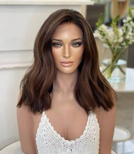 Parrucca anteriore in pizzo 13x4 HD a 180% densità capelli umani Remy vergini | <span class=keywords><strong>Frontali</strong></span> in pizzo con estremità spessa di colore marrone onda del corpo senza colla - Product Image 3