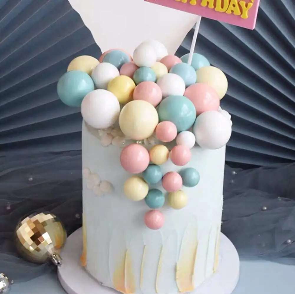 थोक 1.5cm/2cm/2.5cm/3cm/4cm गोल्डन ग्लिटर अशुद्ध गेंदों केक अव्वल रहने वाले छात्र जन्मदिन की पार्टी केक सजावट आपूर्तिकर्ताओं के लिए उपकरण