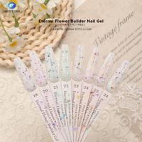 Gel dur à faible chaleur pour fleurs séchées, sans HEMA ni TPO, Gel Milky Flower Builder, Gel d'extension pour ongles Flora Glitter pour salon professionnel