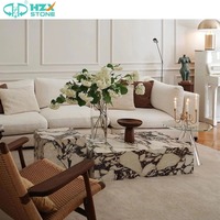 HZX Vente en gros Dalles de marbre italien Calacatta Viola Premium pour salon de luxe Socle de table d'appoint moderne personnalisé pour café