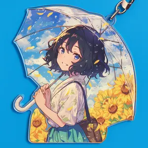 Promotional Custom Acrylic Charms Transparent Anime Key Chain Plastic Cartoon Keychains