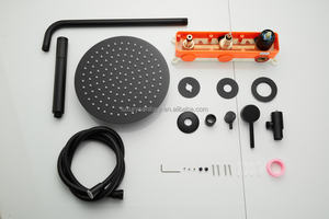 Ensembles de système de douche de salle de bain en métal noir mat haute pression avec accessoires de mélangeur de baignoire anti-brûlure - Product Image 2