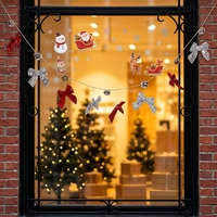 Guirlande de Noël en velours rouge avec bordure blanche de 180 cm pour décorer l'arbre de Noël, le cheminée ou le mur