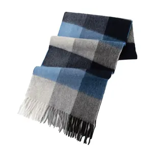 Bufanda de Lana 100% de Alta Calidad, Cálida y Cómoda para Invierno, Diseño a Cuadros, para Hombre y Mujer, Pashmina de Cachemira de Oveja, YHK0021 - Product Image 6