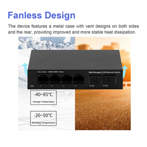 مفتاح سهل لإدارة الويب 6 منافذ G ، 4 X X Gbps منافذ قاعدة T و 2X10G SFP + فتحة ، مفتاح معدني صغير بدون مروحة Gb مُدار - Product Image 4