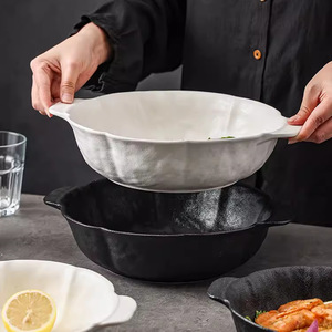 Bol à soupe en céramique fait à la main en porcelaine purée Ramen pâtes salade <span class=keywords><strong>de</strong></span> fruits mélange bols <span class=keywords><strong>de</strong></span> service gâteau plateau <span class=keywords><strong>de</strong></span> <span class=keywords><strong>cuisson</strong></span> Restaurant vaisselle - Product Image 3