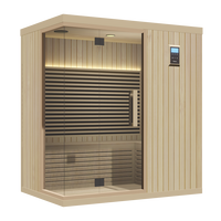 Sauna Interior para 4 Personas con Calefacción por Infrarrojos, que Brinda una Experiencia de Sauna Saludable y Confortable