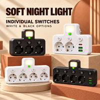 Adaptateur multi-prises industriel OEM personnalisé avec ports de charge USB et interrupteurs individuels marche/arrêt 10A pour la maison et les voyages
