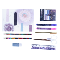 Vente en gros d'usine, ensemble de papeterie personnalisé avec impression de votre propre design, papeterie artistique pour le bureau, l'école, cadeau pour filles, enfants, série ciel étoilé