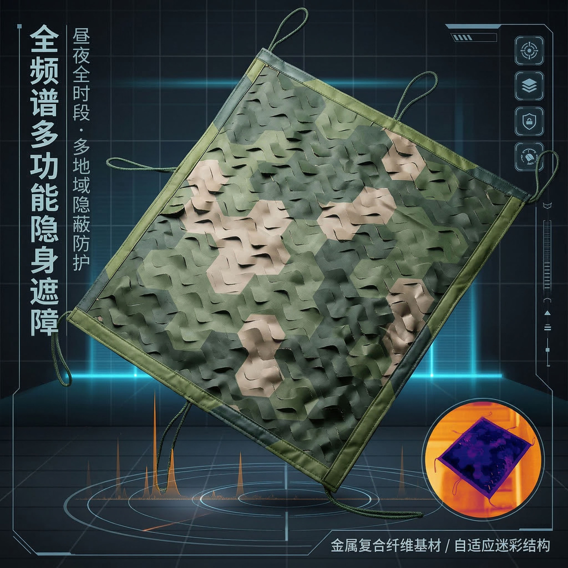Anti-radar jungle camouflage net