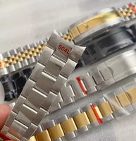 Bracelet de montre en acier inoxydable massif 904L de 20mm de largeur Bracelet poli brossé Boucle pliante Fermoir coulissant