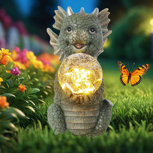 Мультфильм Водонепроницаемый Сад Открытый Дракон смолы статуя светодиодный солнечный свет украшения сада - Product Image 2